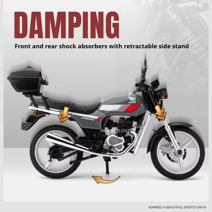 RMZ city CB125T CBR1000 Automodell-Spielzeug, 1:12 Maßstab, Metall, Grau - Bild 3