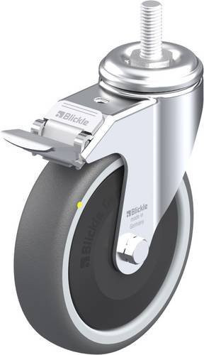 Blickle LKRA-PATH 126KF-FI-ELS-GS12 Lenkrolle mit Feststeller in Grau und Silber, Rad-Durchmesser: 125 mm, Tragfähigkeit: 120 kg - Bild 1