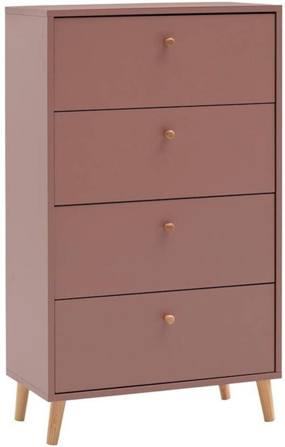 Schildmeyer Kommode Bjarne in Mauve aus Massivholz, B/T/H: 60,1 x 33,0 x 101,3 cm - Bild 1