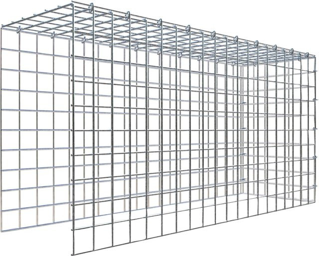 Gabiona C-Ring Anbaukorb Typ 4 in Silbergrau, Maschenweite 5 x 5 cm, B/T/H: 50 x 100 x 30 cm - Bild 1