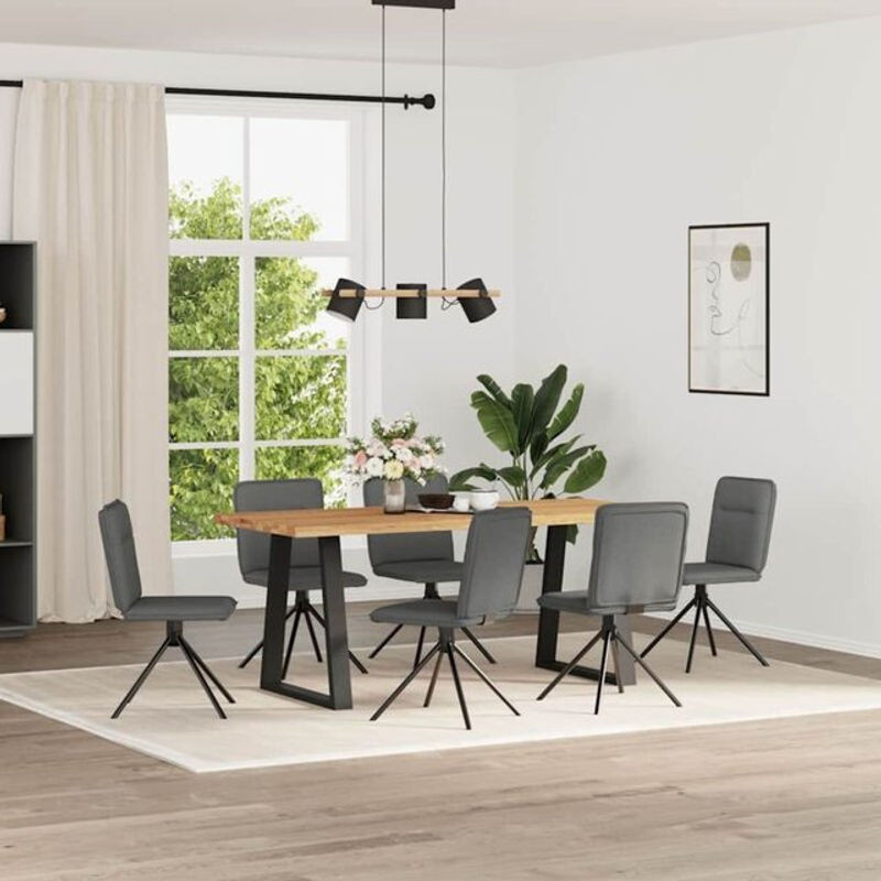 Vidaxl Esszimmerstühle 6er Set Modern in Anthrazit Grau Stoff - Bild 1