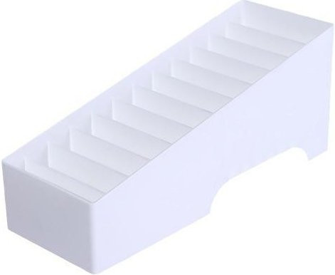Mehrfachfächer-Handy-Aufbewahrungsbox aus Kunststoff mit Mesh-Einsätzen in Weiß - Bild 1