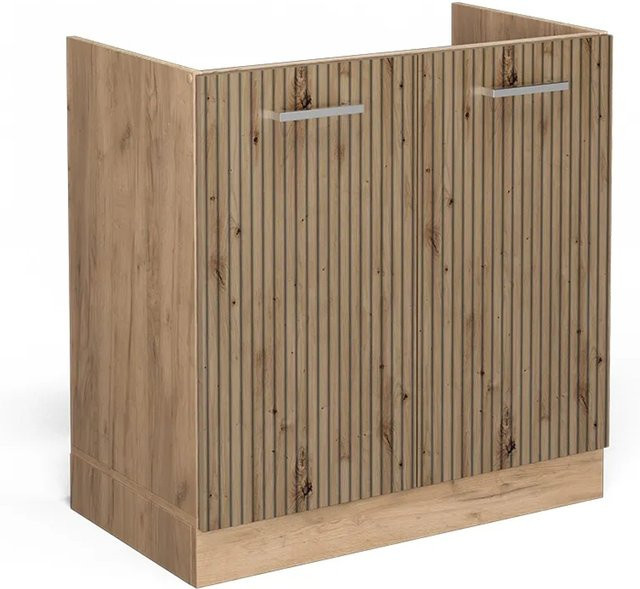 Vicco Spülenunterschrank R-Line in Artisan-Eiche und Goldkraft Eiche mit Breite: 80 cm ohne Arbeitsplatte - Bild 1