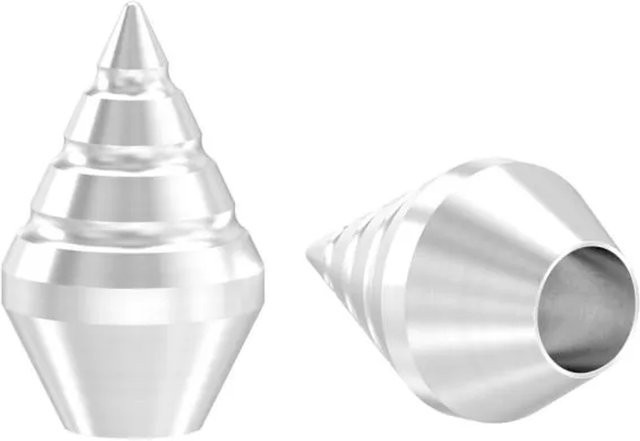 FeNau Zierspitze aus Edelstahl V2A in Silber für Ø 12,0 mm Rundmaterial, geschliffen Korn 240, B/T/H: 180 x 180 x 140 mm - Bild 1
