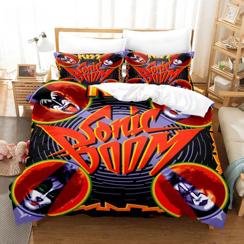 Kiss Band Bettwäscheset aus Mikrofaser in Schwarz, 3-teiliges Set mit Bettbezug und Kopfkissenbezug, B/H: 260 x 240 cm - Bild 2