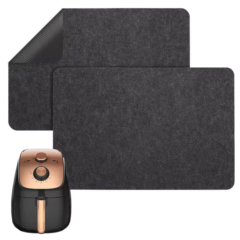Hitzebeständige und rutschfeste Thekenmatte von HNKMP als Arbeitsplattenschutz für Luftfritteusen und Kaffeemaschinen, rechteckig, B/T: 44,0 x 30,0 cm - Bild 2