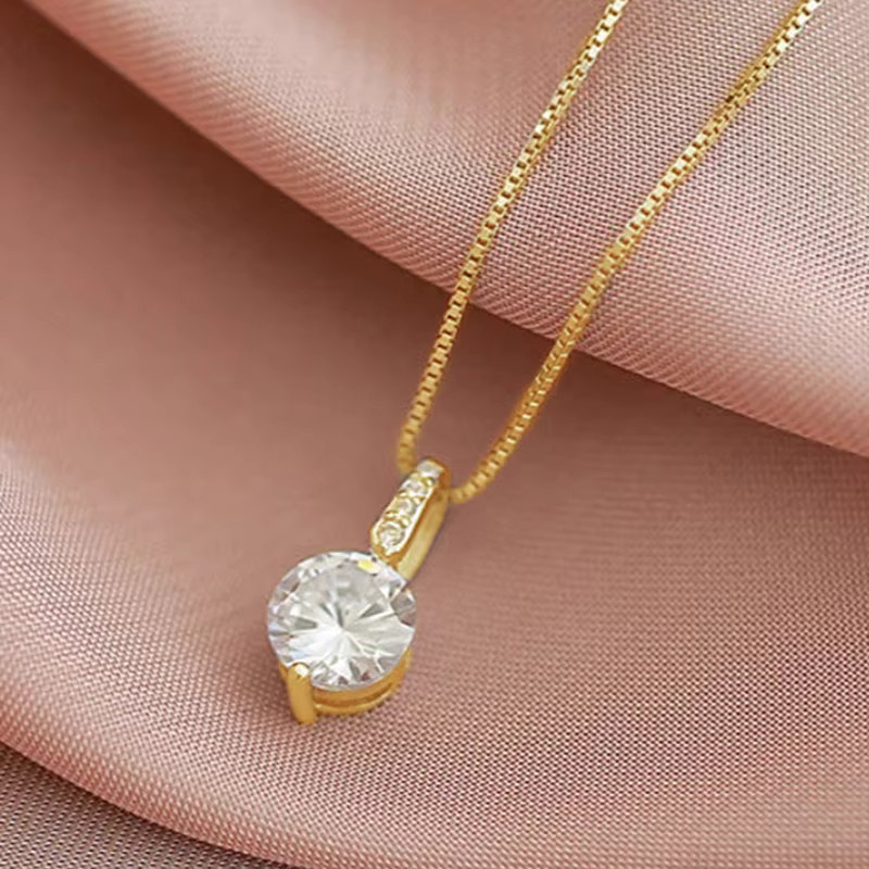 Huitan Anhänger-Halskette, Zirkonia, Gold, Damen - Bild 3