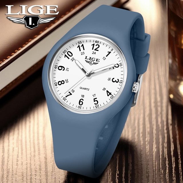LIGE Armbanduhr Quarz, Silikon, Weiß, Unisex - Bild 1