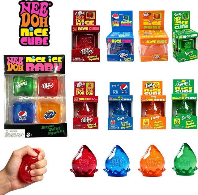 Schylling Needoh Nice Ice Baby, Fidget Stressabbau-Sensorikspielzeug, 4er-Pack - Bild 1
