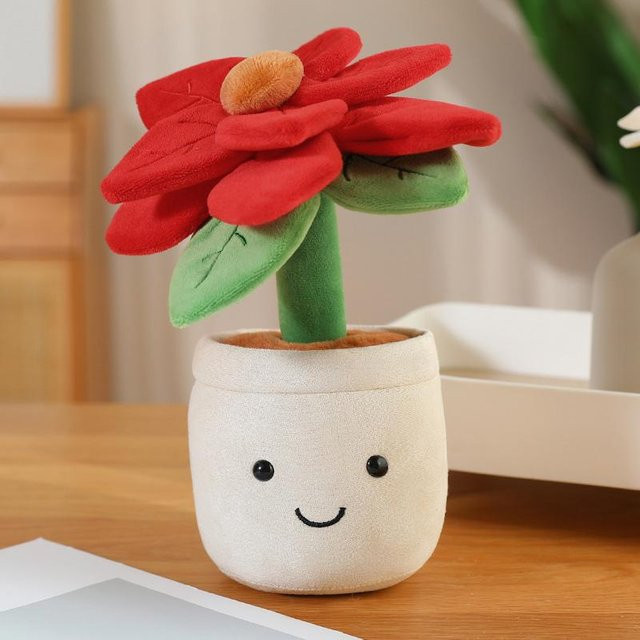 Yiran toy Kawaii Kunstpflanze Plüschtopf, Plüschblume, 22cm - Bild 1
