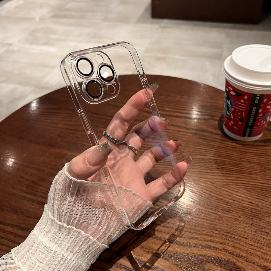 JOYCAPA Ultradünne Transparente iPhone Hülle aus Hartkunststoff mit Kameraschutz, Farbe: Lila - Bild 2