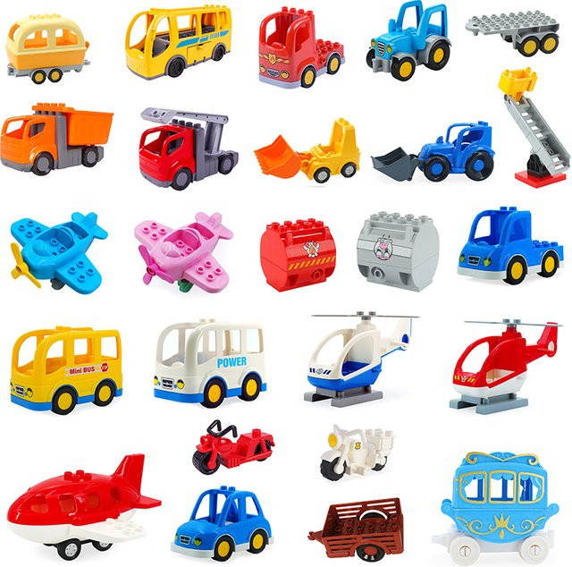 XMWL Bausteine Fahrzeug-Set aus Kunststoff in Braun, kompatibles Spielzeug-Zubehör für Sportwagen, Bus, Jeep und LKW für Kinder - Bild 1
