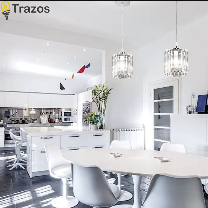 TRAZOS LED Kristall Kronleuchter Modern in Chrom und Transparent für Wohnzimmer und Esszimmer - Bild 2