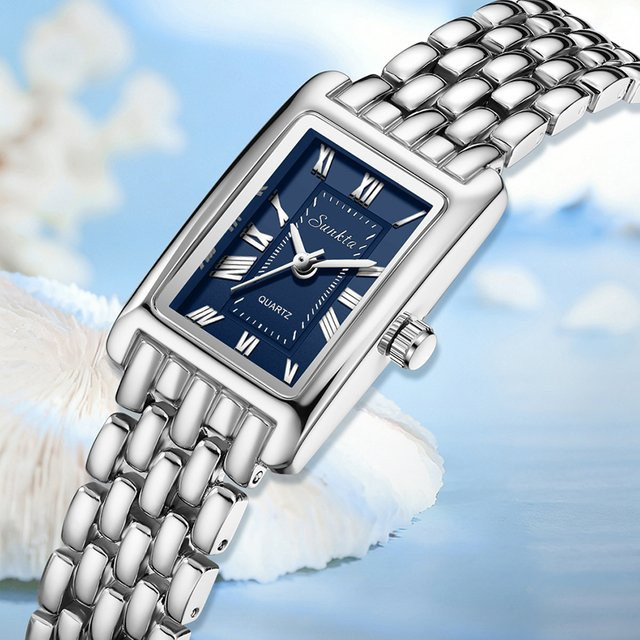Sunkta LIGE Armbanduhr, Quarz, Edelstahl, Blau, Silber, Damen - Bild 1