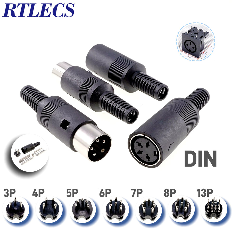 RTLECS DIN Stecker und Buchsen Set mit Kunststoffgriff in Schwarz für Tastaturkabel und PS2 DIY Projekte - Bild 5