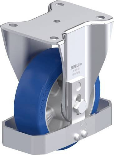 Blickle Stahlblech-Bockrolle BH-ALBS 150K-FS in Silber mit 150 mm Rad-Durchmesser und 500 kg Tragfähigkeit - Bild 1