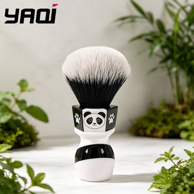 YAQI Herren-Rasierpinsel Panda Tuxedo Knot, Dachsborstenhaar, 24mm - Bild 1