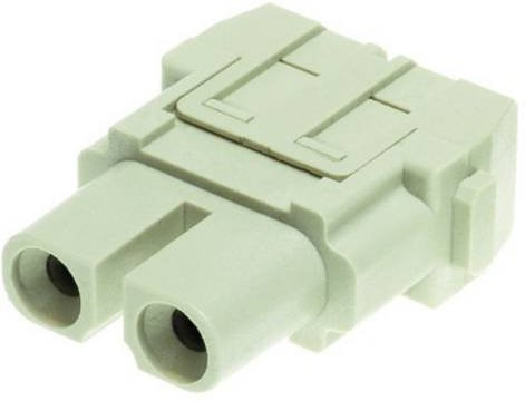 HARTING Han 40 Ampere Modul Buchseneinsatz F Axialschraubanschluss, 2-polig, 1000V, 40A, grau - Bild 1