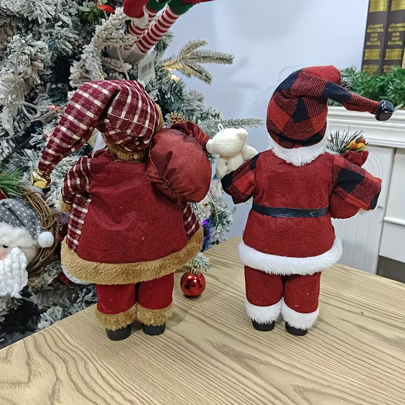 DUTRIEUX Weihnachtsmann-Figur in Rot und Gold aus Kunststoff und Textil, Höhe: 30,48 cm - Bild 2