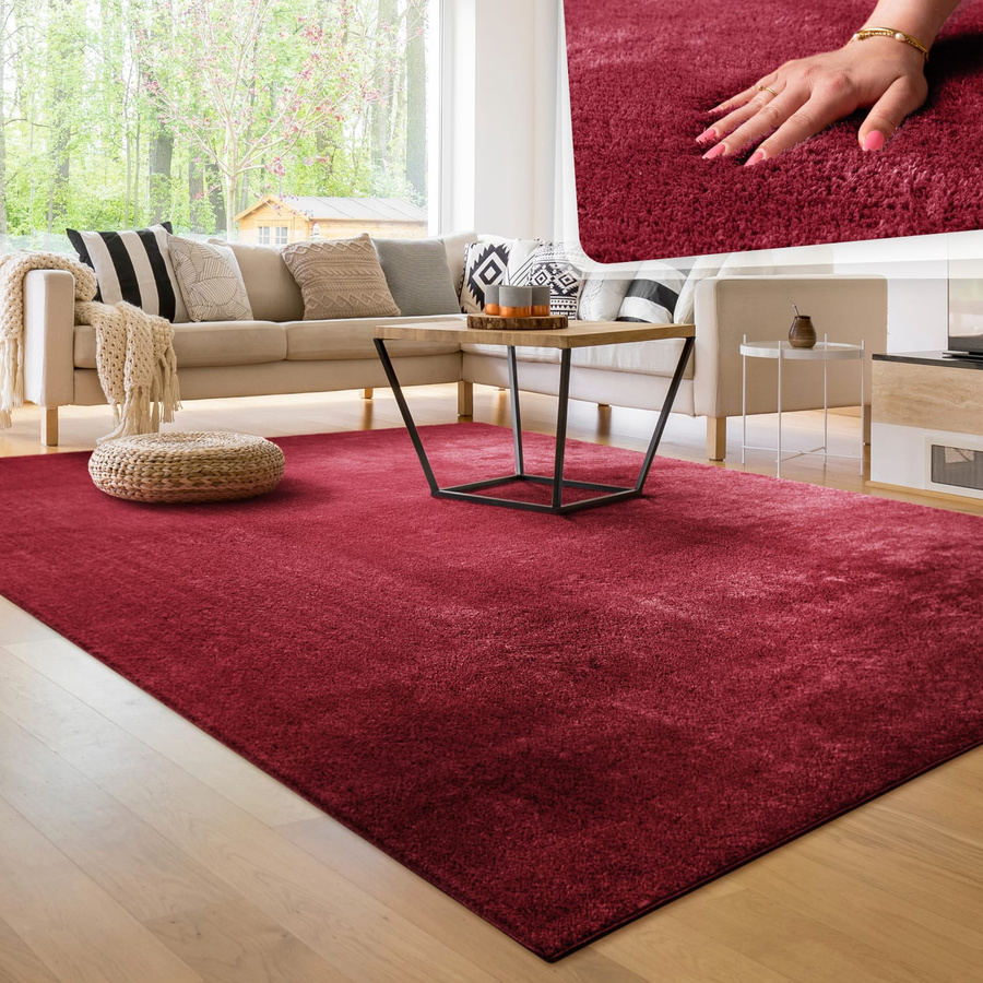 Moderner Teppich Calissa in Rot, waschbar und rutschfest, B: 140 cm, L: 200 cm - Bild 3