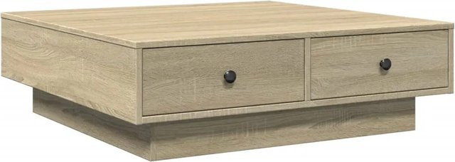 vidaXL Couchtisch in Sonoma-Eiche und Beige im industriellen Stil aus Holzwerkstoff und Metall, B/T/H: 90 x 90 x 28 cm - Bild 1