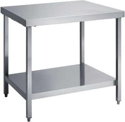Köhler Edelstahl-Arbeitstisch mit Boden in Silber, B/T/H: 120 x 70 x 85 cm - Bild 1