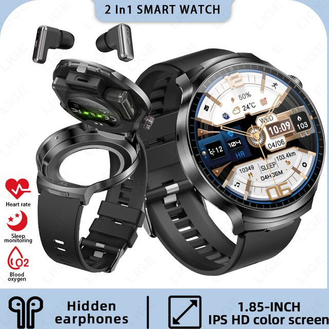 LIGE Smartwatch, Bluetooth, Silikon, Schwarz, Unisex - Bild 1