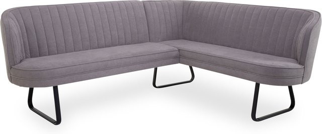 Eckbank HARPER HOBYO in Grau und Schwarz mit Stoffbezug und Metallgestell, B/T/H: 173 x 88 x 46 cm - Bild 1