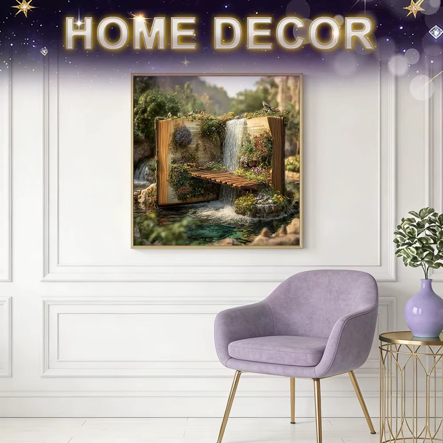 HUACAN Diamond Painting Naturlandschaft mit See und Fluss als Buch-Diamantmosaik Wanddekoration in Multicolour - Bild 3