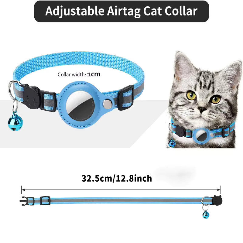 Katzenhalsband mit AirTag Halter Zubehör, reflektierend, Unisex - Bild 3