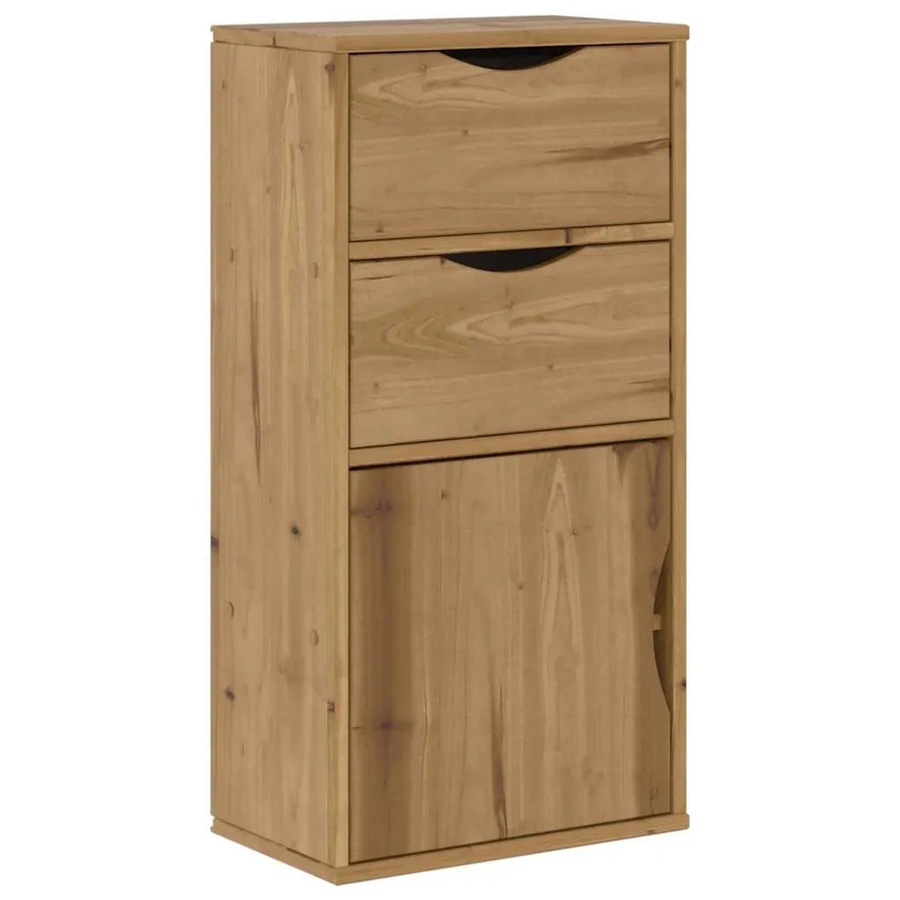 vidaXL Beistellschrank ODDA aus Massivholz Kiefer mit Schubladen, Braun, B/T/H: 40 x 24 x 79 cm - Bild 2