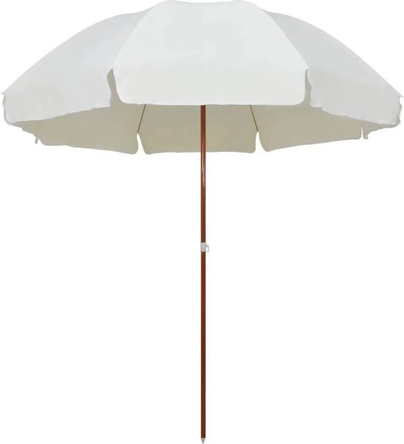 vidaXL Sonnenschirm Sandweiß mit Stahl-Mast und Polyester-Bespannung - Bild 1