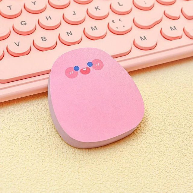 NATAWA Selbstklebende Haftnotizen im Cartoon-Bonbon-Design, Rosa Notizblock für Büro und Schule - Bild 1