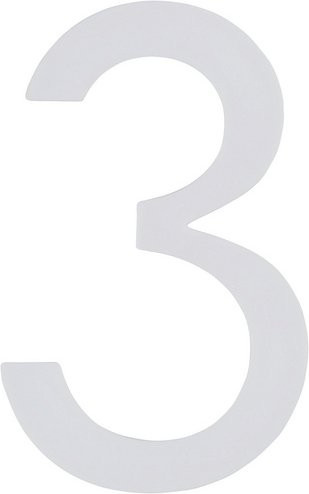 ALPERTEC Hausnummer 3 aus Kunststoff in Weiß, nachtleuchtend, B/H/T: 9,7 x 18,0 x 0,4 cm - Bild 1