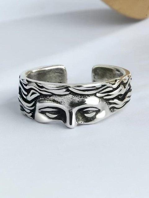 Ring Venusmaskenring, Messing, Silber, Herren, Unisex - Bild 1