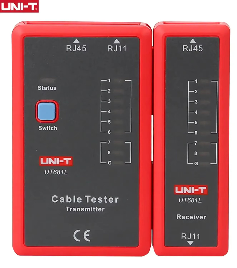 UNI-T UT681L Kabeltester Tracker für RJ45 und RJ11 zur Fehlerdiagnose von UTP/STP und Telefondrähten in Rot - Bild 2