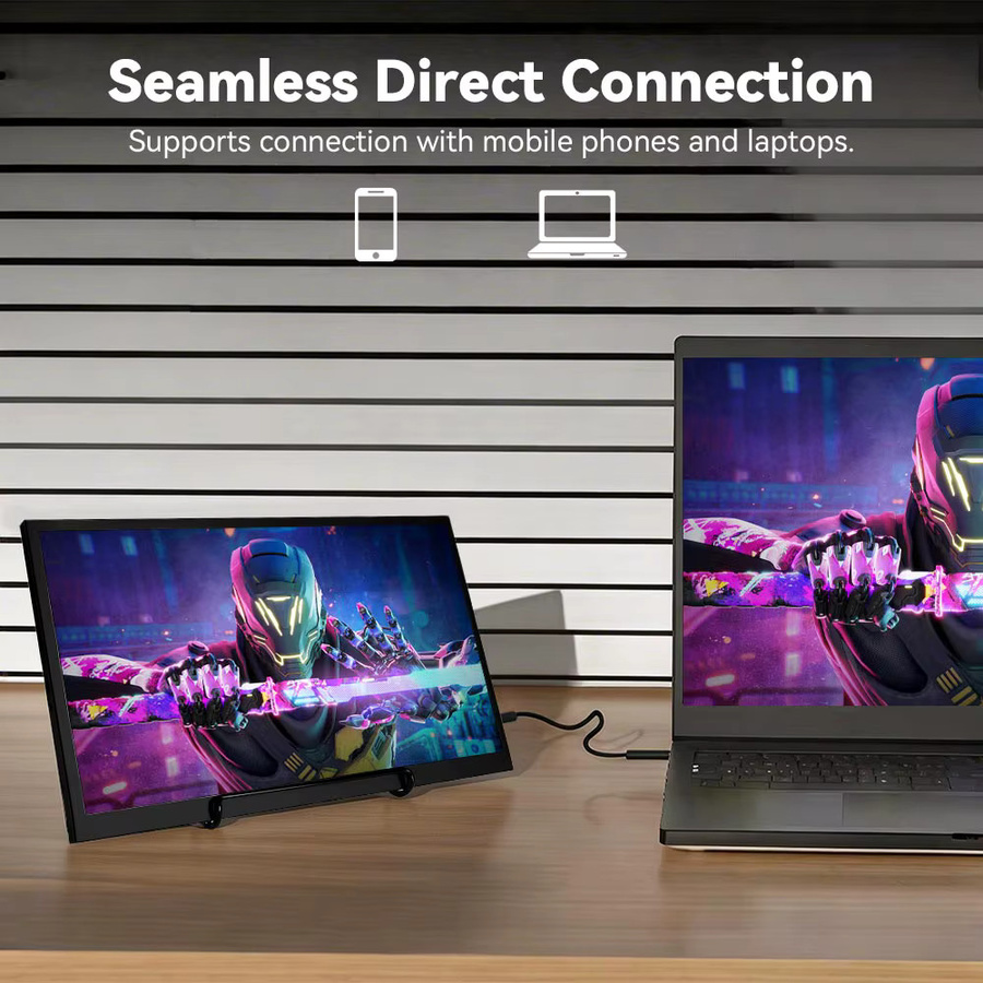 SOYO Tragbarer Monitor 10,5 Zoll FHD-Display mit 100 % sRGB-Farbraum in Schwarz für Laptop, Xbox und PS5 - Bild 5
