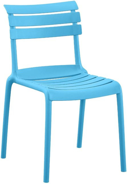 DELUKE Gartenstuhl OSKAR Stapelstuhl aus Polypropylen in Blau, B/T/H: 49 x 59 x 82 cm - Bild 1