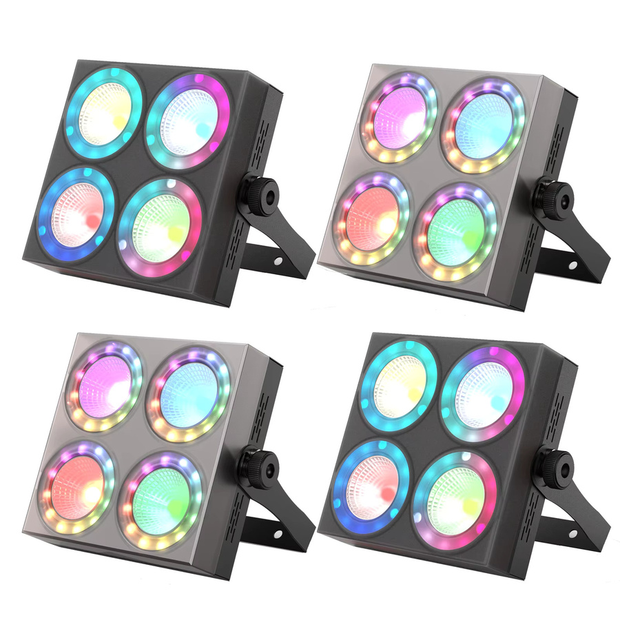 Yiflamefly 4er-Set Mini-Quadrat RGBW LED-Bühnenwaschleuchten mit DMX-Steuerung in Schwarz - Bild 7