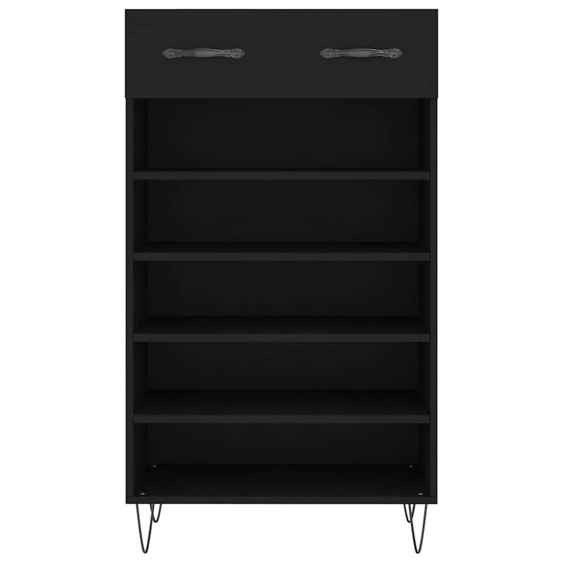 Vidaxl Schuhschrank in Schwarz im Industrial Design aus Holzwerkstoff und Metall, B/T/H: 60 x 35 x 105 cm - Bild 3