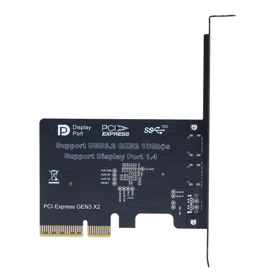 ALLOYSEED USB-C Erweiterungskarte mit ASM3142 Controller, USB 3.1 Gen 2 10Gbps, Dual USB-C Port Riser Dockingstation, Schwarz - Bild 5