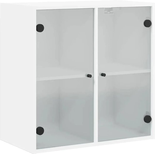 vidaXL Wandschrank mit Glastüren in Weiß, B/T/H: 68 x 37 x 68,5 cm - Bild 1