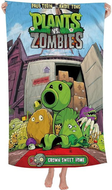 Plants vs. Zombies Kinder Strandtuch aus Mikrofaser, bunt, Breite: 30 cm, Höhe: 60 cm - Bild 1