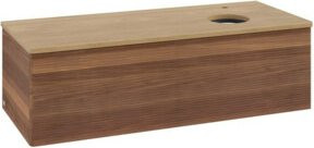 V&B Waschtischunterschrank Antao mit Frontstruktur und Beleuchtung in Eiche Honig Braun, B/T/H: 120 x 50 x 36 cm - Bild 1
