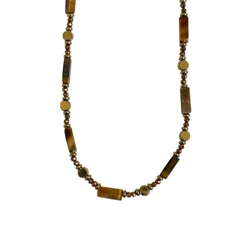 Taoya Halskette, Tigerauge-Stein, Edelstahl, Gold, Damen - Bild 3