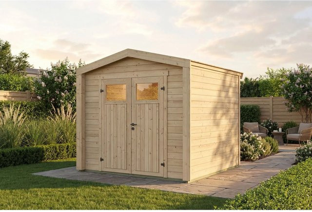 Weka Gartenhaus Killarney Satteldach Schwarz-Braun B/T/H: 261 x 250 x 241 cm - Bild 1