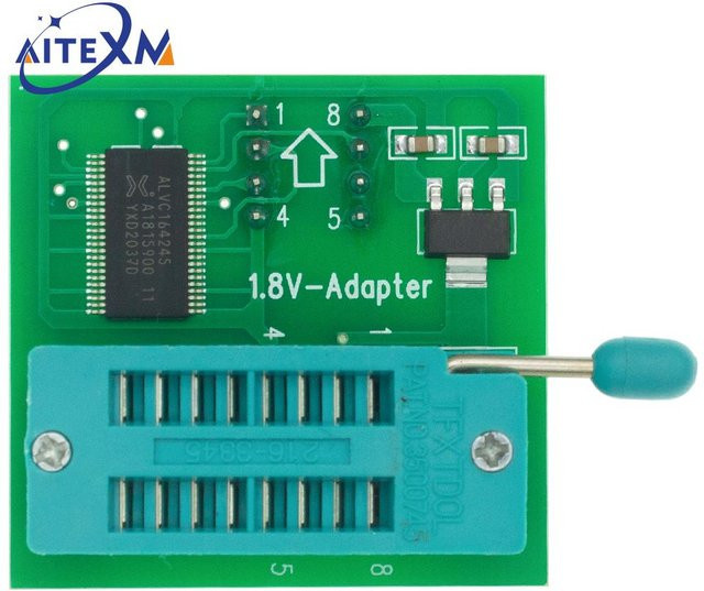 AITEXM 1,8 V Adapter für iPhone oder Motherboard SPI Flash SOP8 DIP8 W25 zur Verwendung mit Programmierern TL866CS TL866 EZP2010 EZP2013 CH341 in Grün - Bild 1