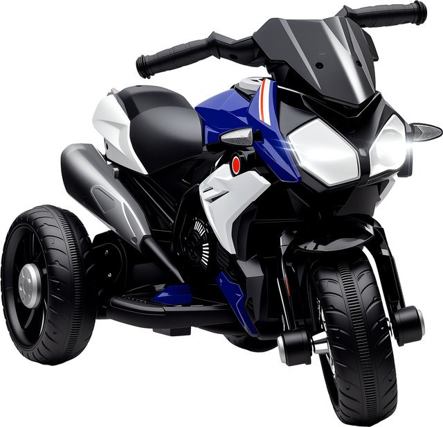 HOMCOM Elektro Kindermotorrad mit Musik und Scheinwerfer Blau Weiß - Bild 1