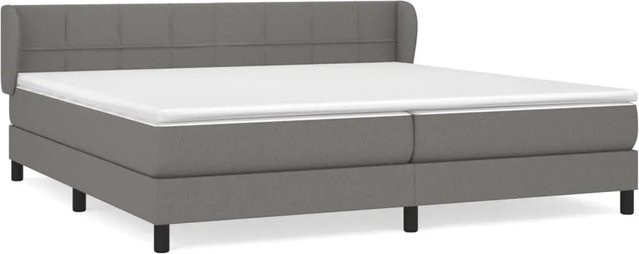 vidaXL Boxspringbett Hybrid mit Matratze und Taschenfederkern in Dunkelgrau, B/T: 203 x 203 cm - Bild 1