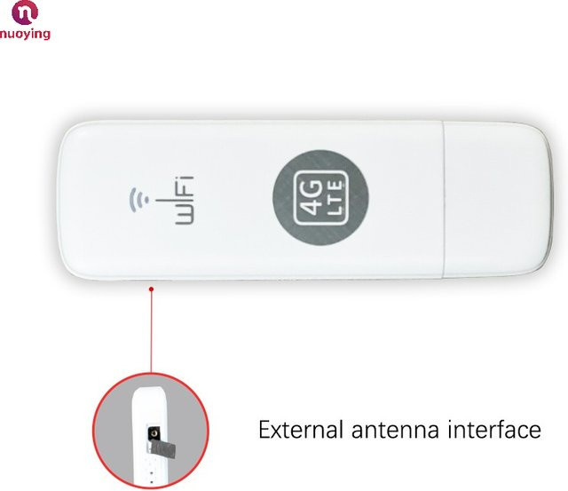 NUOYING Tragbarer 4G USB-Router in Weiß mit Antenne, Plug & Play LTE-WLAN-Internetadapter für SIM-Karten - Bild 1